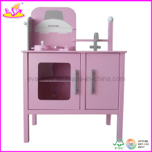 Cocina de juguete de madera de color rosa (W10C029)